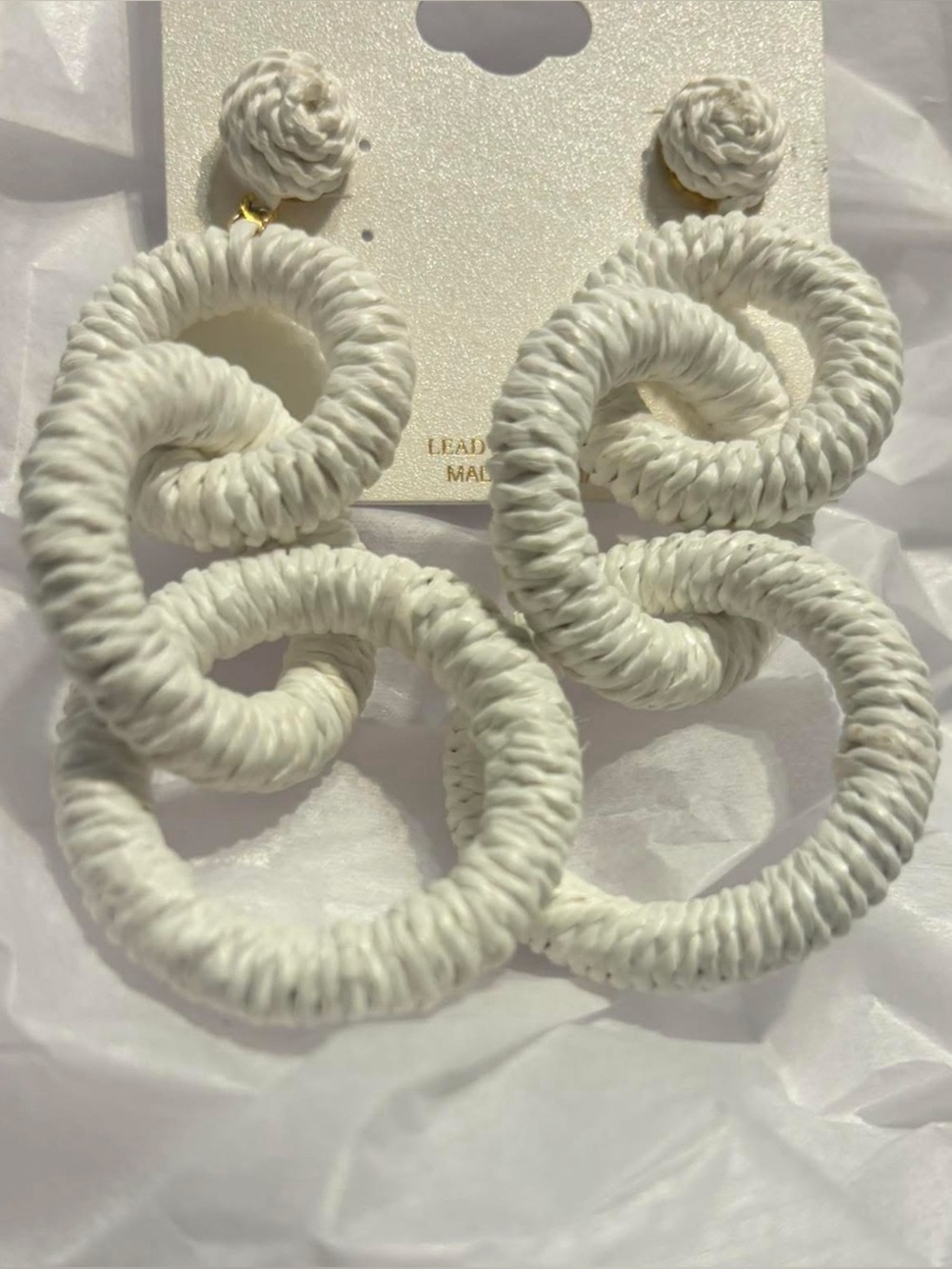 White Round Drop earrings